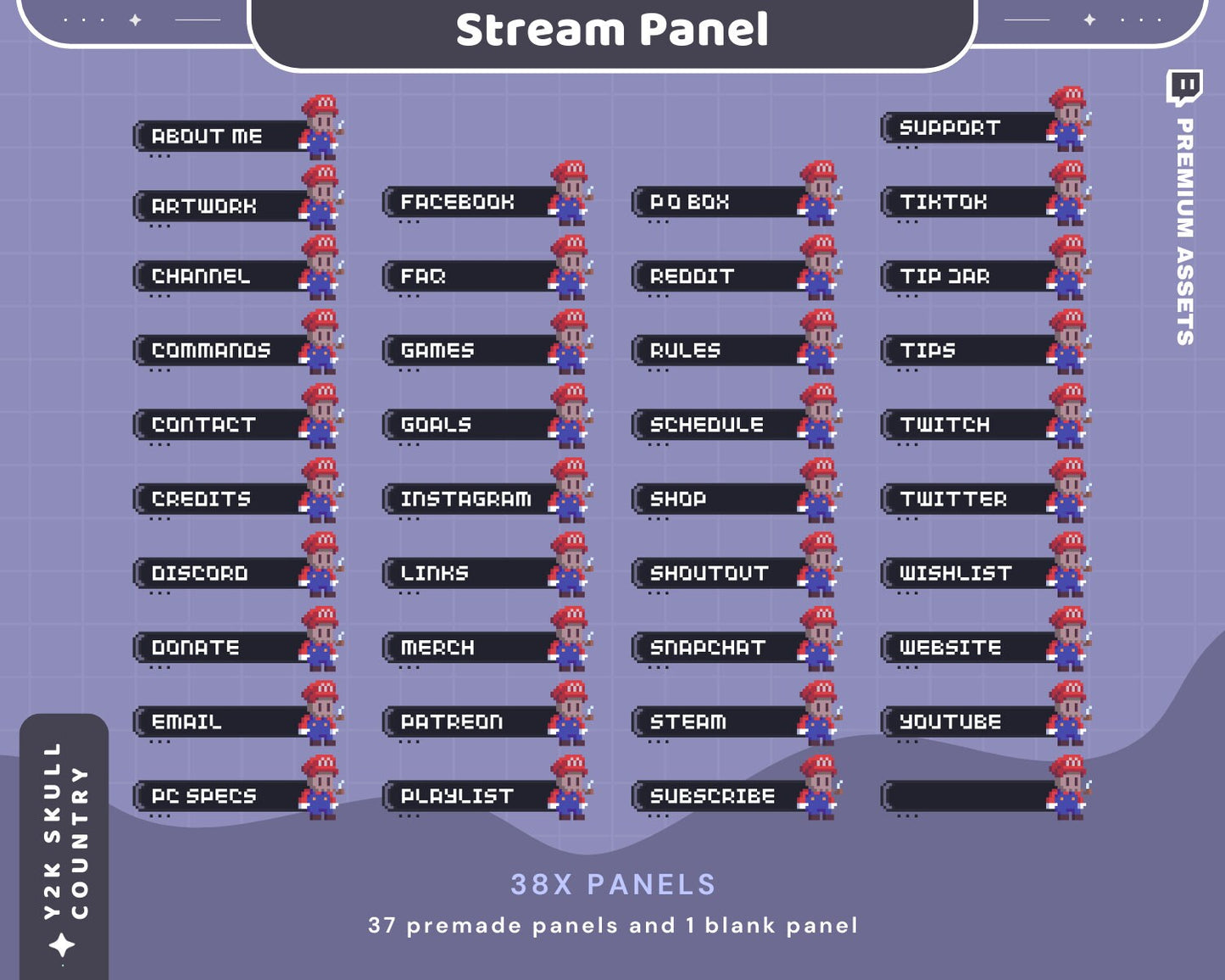 Skull Stream Panel Twitch Lofi Aesthetic Ghost Halloween Funny Cozy Room Panels Overlay Obs Streamlabs Chatting Vtuber Kick Youtube Chatting
