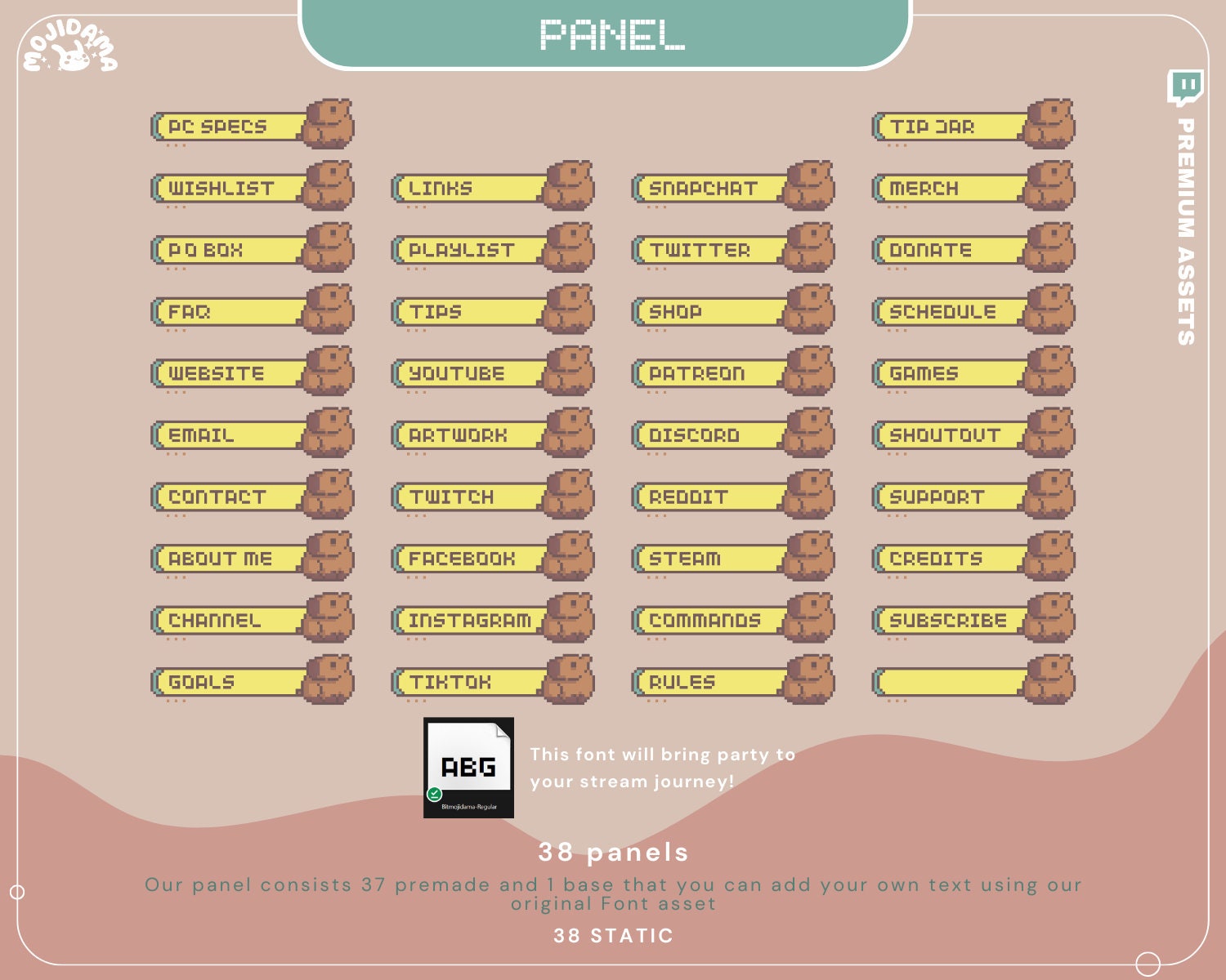 With a focus on brown color tones, this Full Package provides a cute and aesthetic look for your streaming.