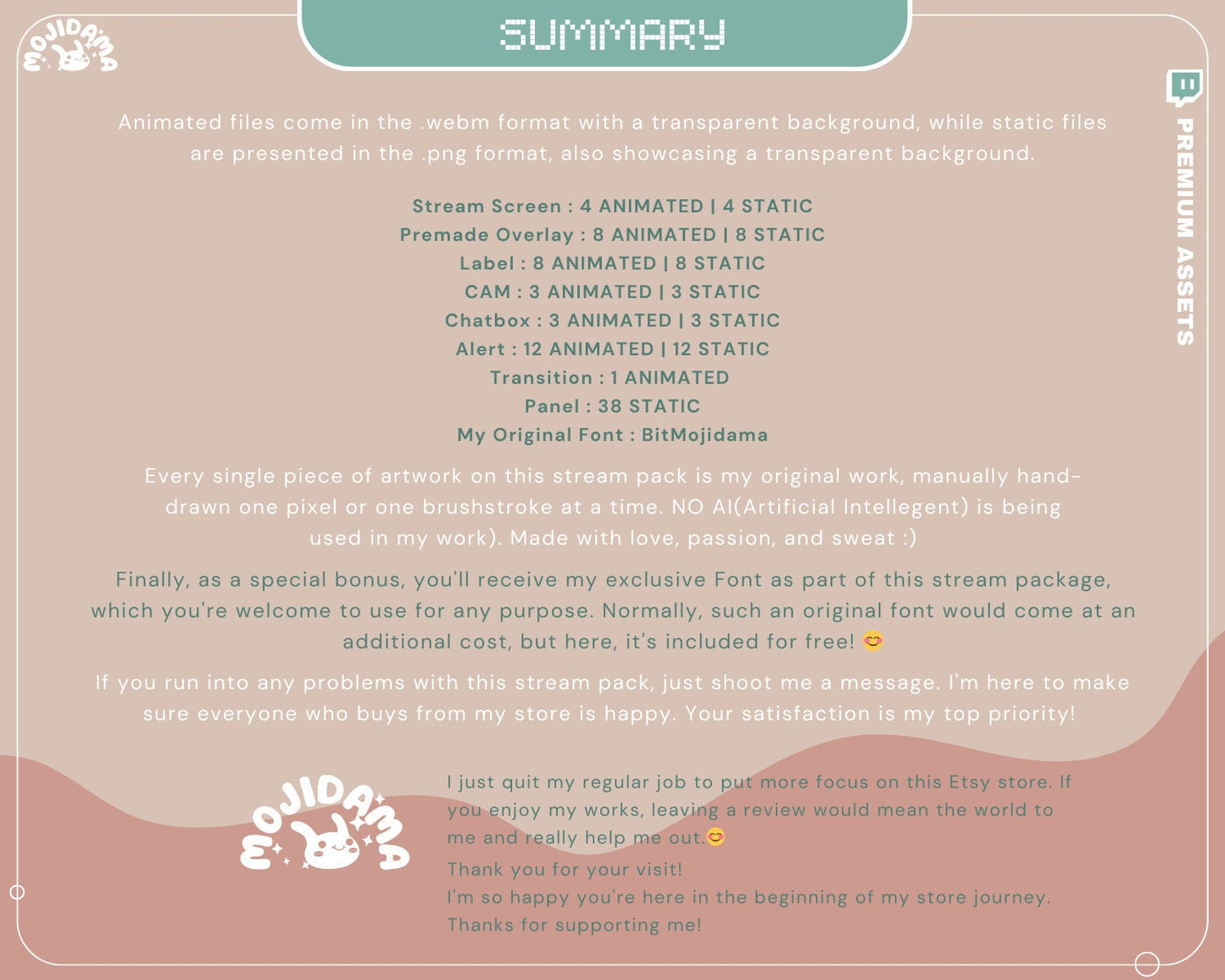 Achieve a cute animal aesthetic on your Twitch channel with our Lofi Stream Pack, featuring capybara overlays and a cozy vibe.