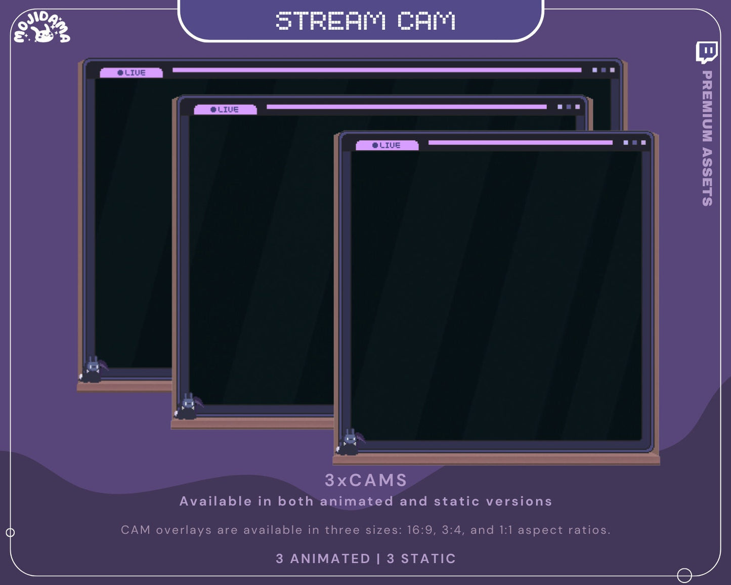 Our Bunny Animation Stream Pack provides a cozy yet spooky atmosphere with ghost and cat overlays.
