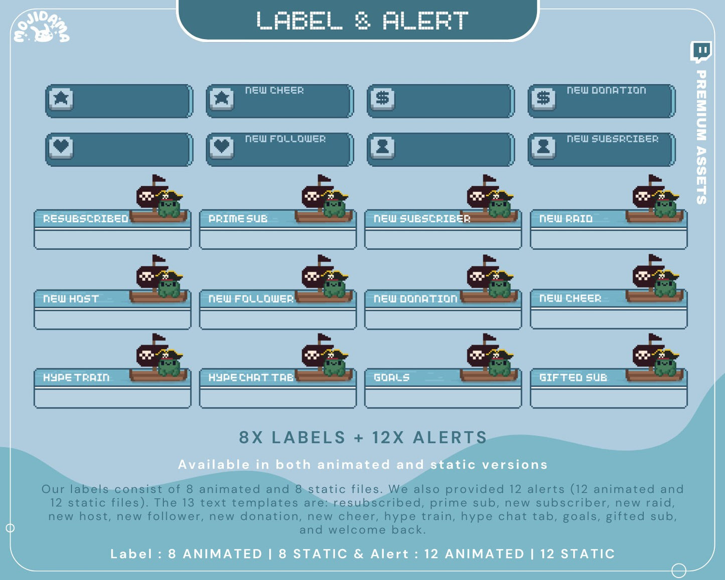 Unlock the full potential of your streams with our complete full stream package including this cute stream label and stream alert