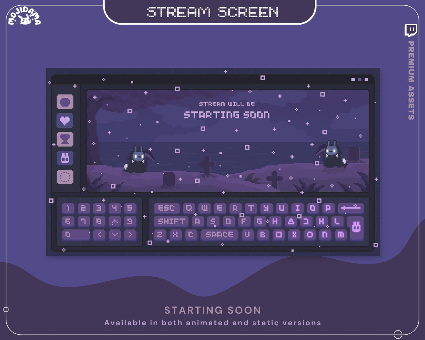 Halloween Ghost Twitch Screen Animation Stream Lofi Animated Scene Bunny Cat Cute Overlay Aesthetic Obs Streamlabs Vtuber Starting Back