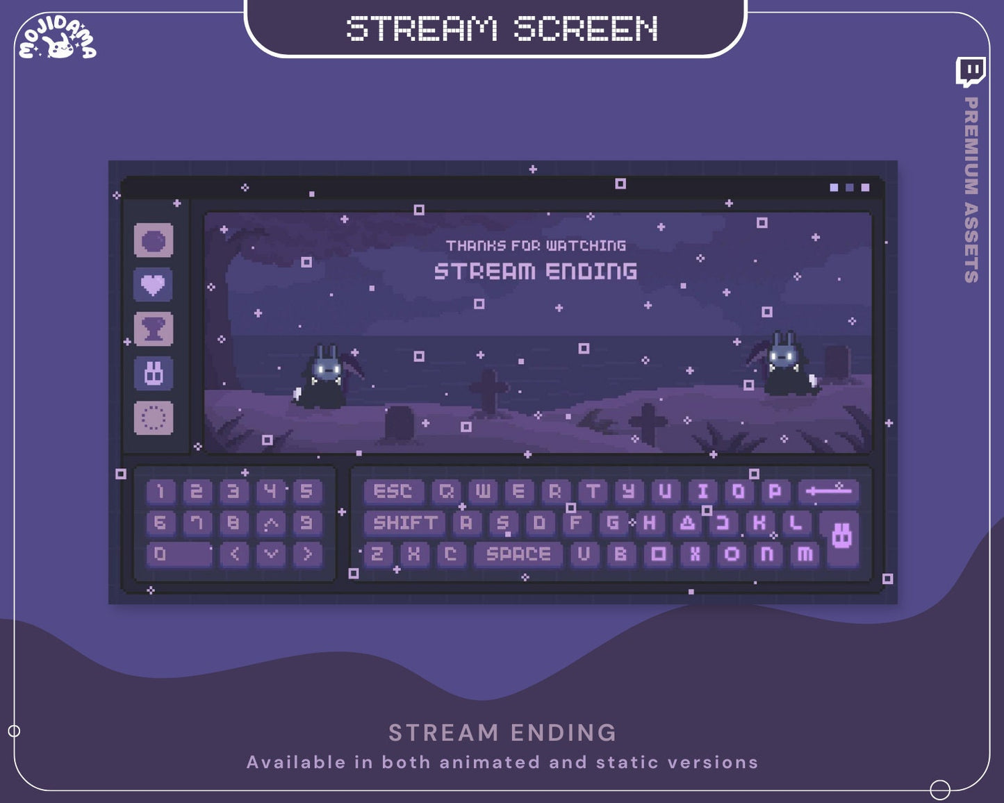 Halloween Ghost Twitch Screen Animation Stream Lofi Animated Scene Bunny Cat Cute Overlay Aesthetic Obs Streamlabs Vtuber Starting Back