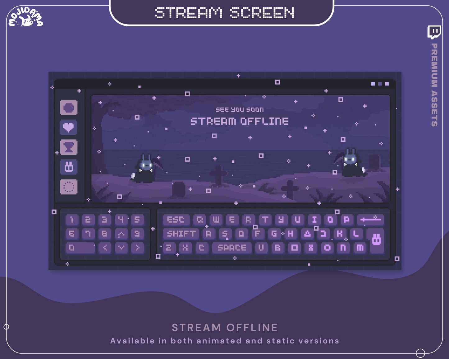 Halloween Ghost Twitch Screen Animation Stream Lofi Animated Scene Bunny Cat Cute Overlay Aesthetic Obs Streamlabs Vtuber Starting Back