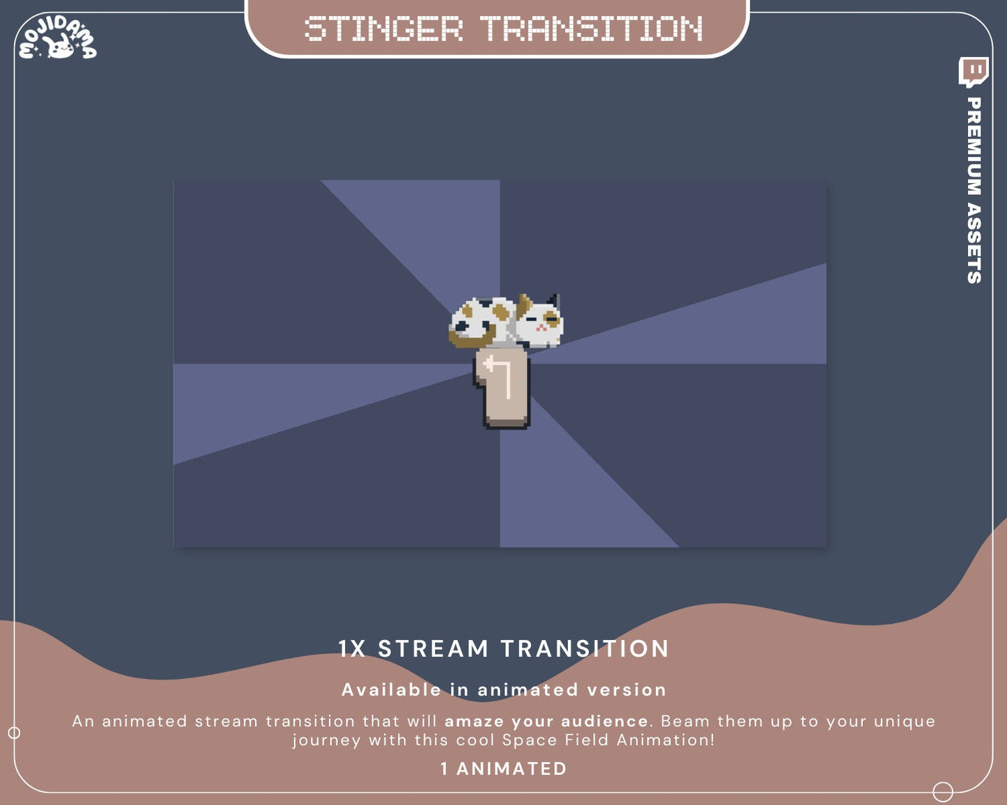 Cute Cat Twitch Transition Animation: Lofi Room Stinger Overlay for OBS, Streamlabs, YouTube, Kick & Streaming Screens