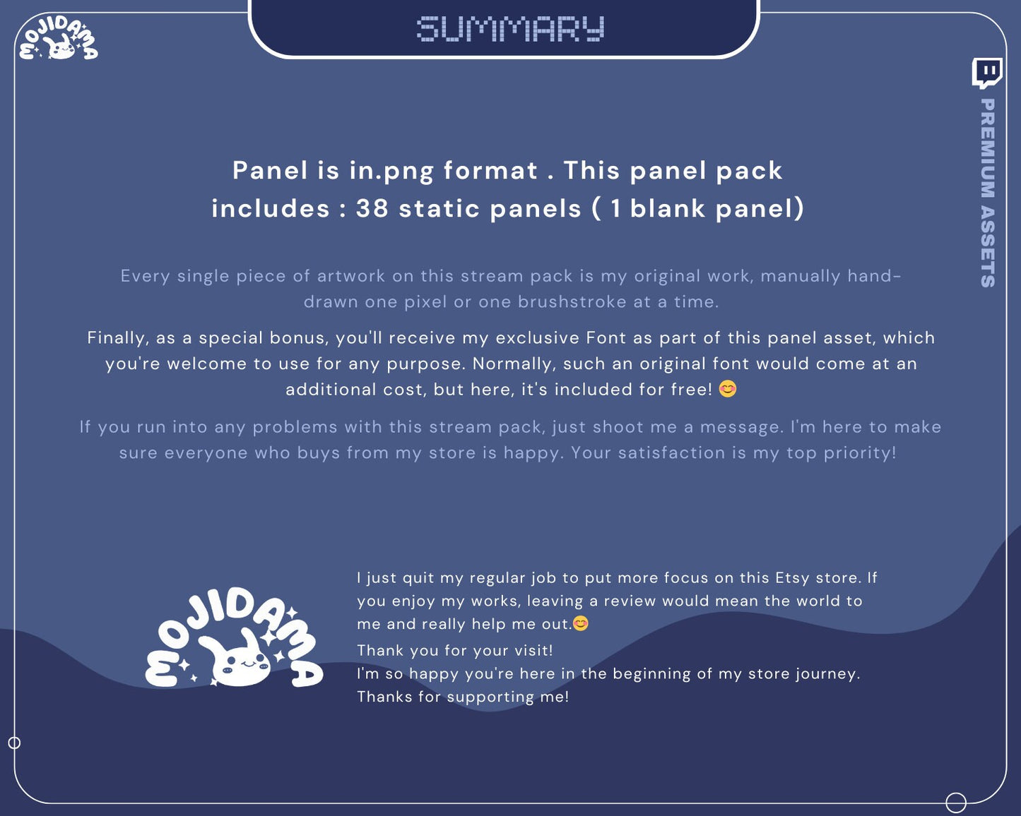 Frog Twitch Stream Panels: Lofi Ghost Theme, 38 Static .PNG Overlays