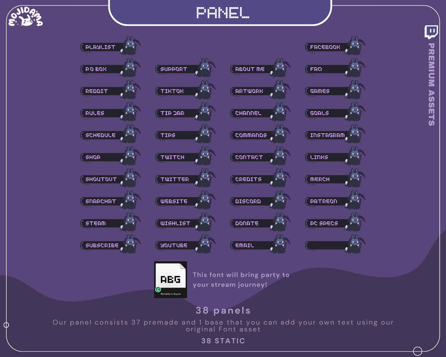 Purple Bunny Stream Panel Purple Ghost Twitch Lofi Aesthetic Funny Cozy Room Panels Overlay Obs Streamlabs Chatting Vtuber Kick Youtube