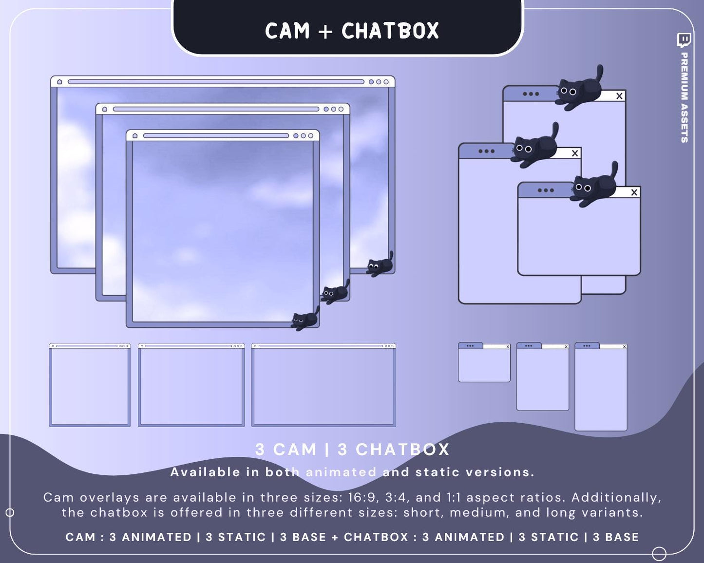 Halloween Twitch Overlay Pack Cat Stream Vtuber Animation Overlaye Kitty Cute Spooky Full Streaming Package Obs Streamlabs Lofi Aesthetic