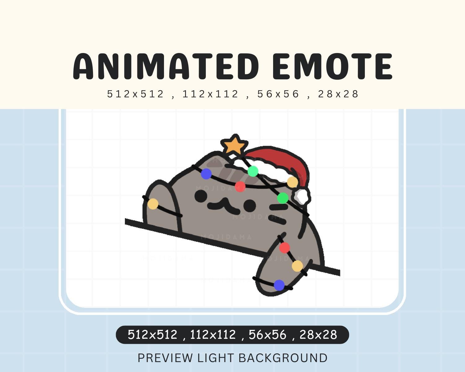 Christmas British Shorthair Maine Coon Grey Bongo Emote