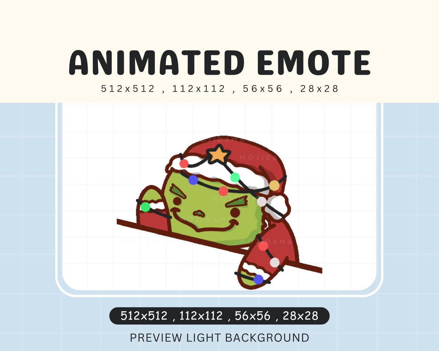 Animated Grinch Twitch Emote: Chibi Bongo Cat For Livestreaming Twitch Kick Youtube Discord
