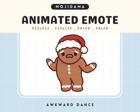 Gingerbread Dance Christmas Animated Emote: Funny Kawaii Xmas (Digital Download)