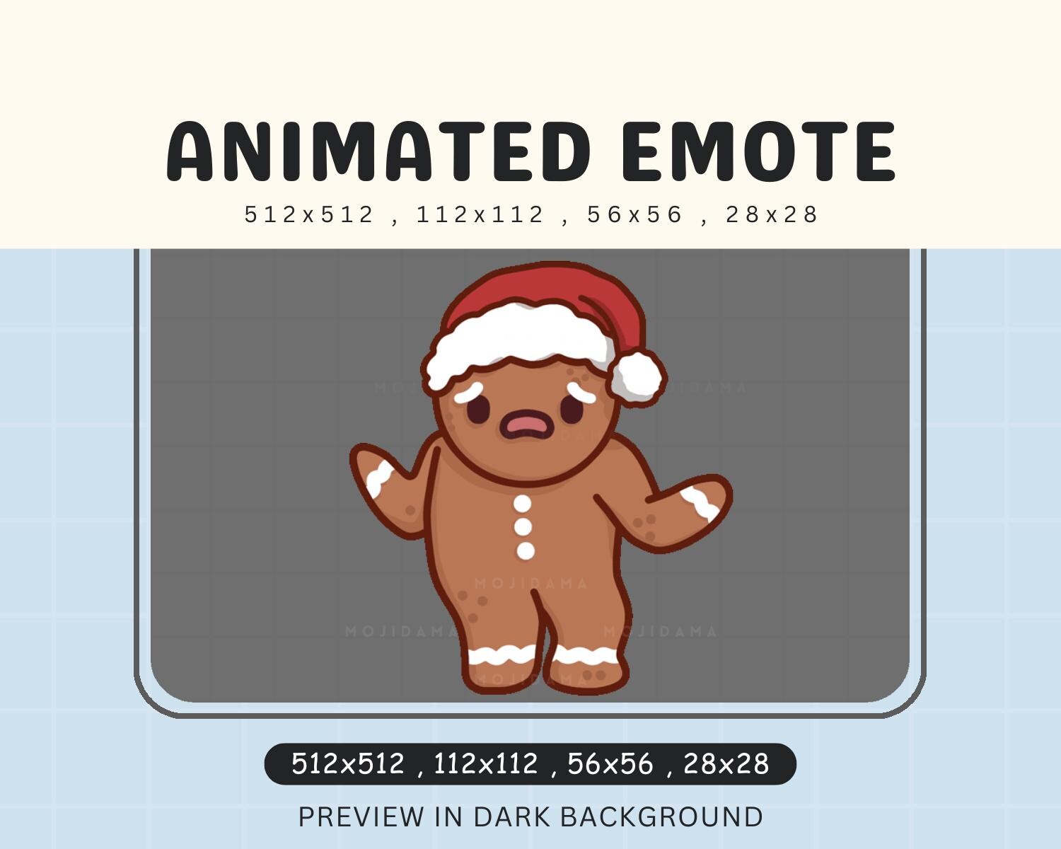 Gingerbread Dance Christmas Animated Emote: Funny Kawaii Xmas (Digital Download)