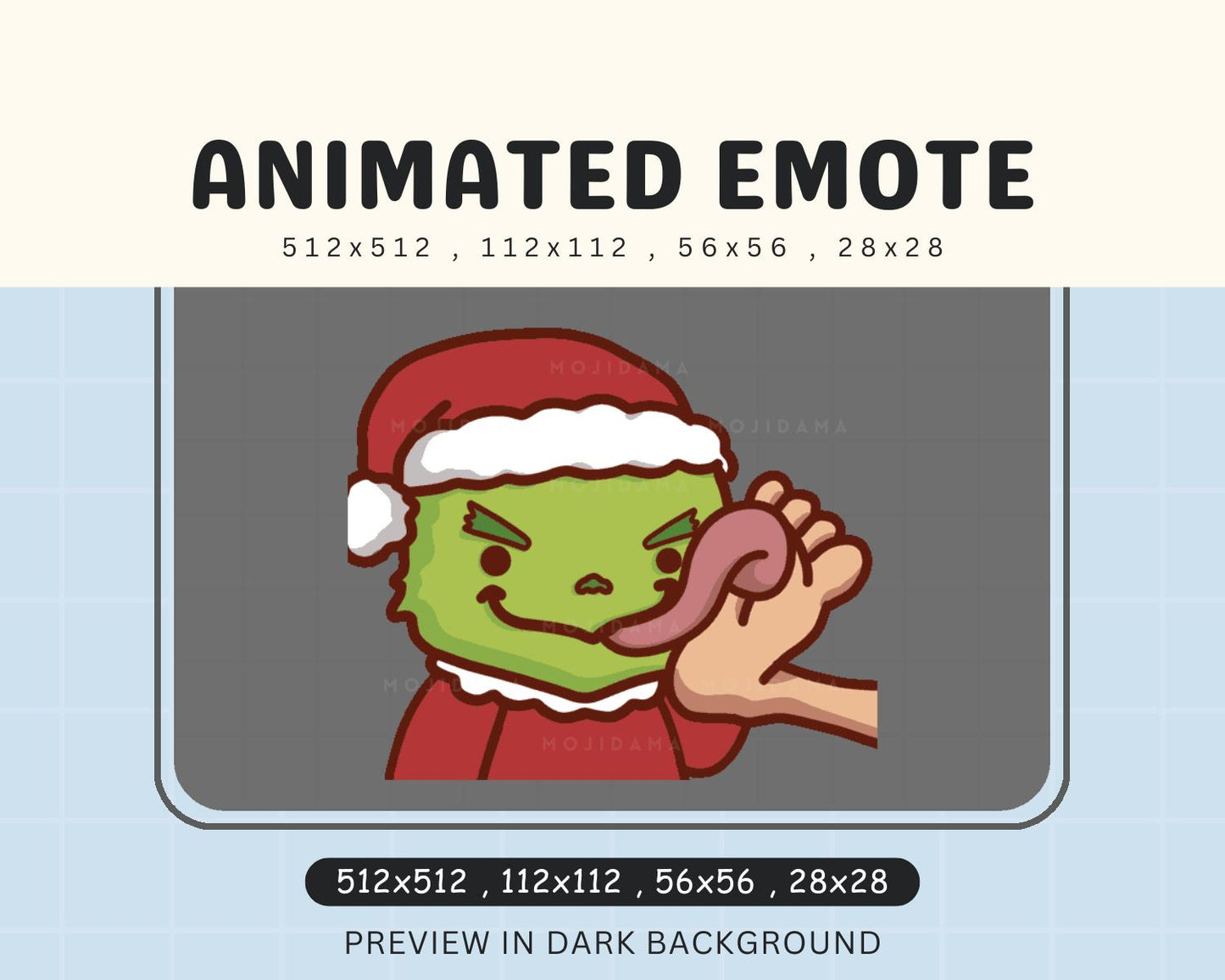 Christmas Grinch Foot Licking Animated Emote: Funny Chibi Xmas (Digital File)