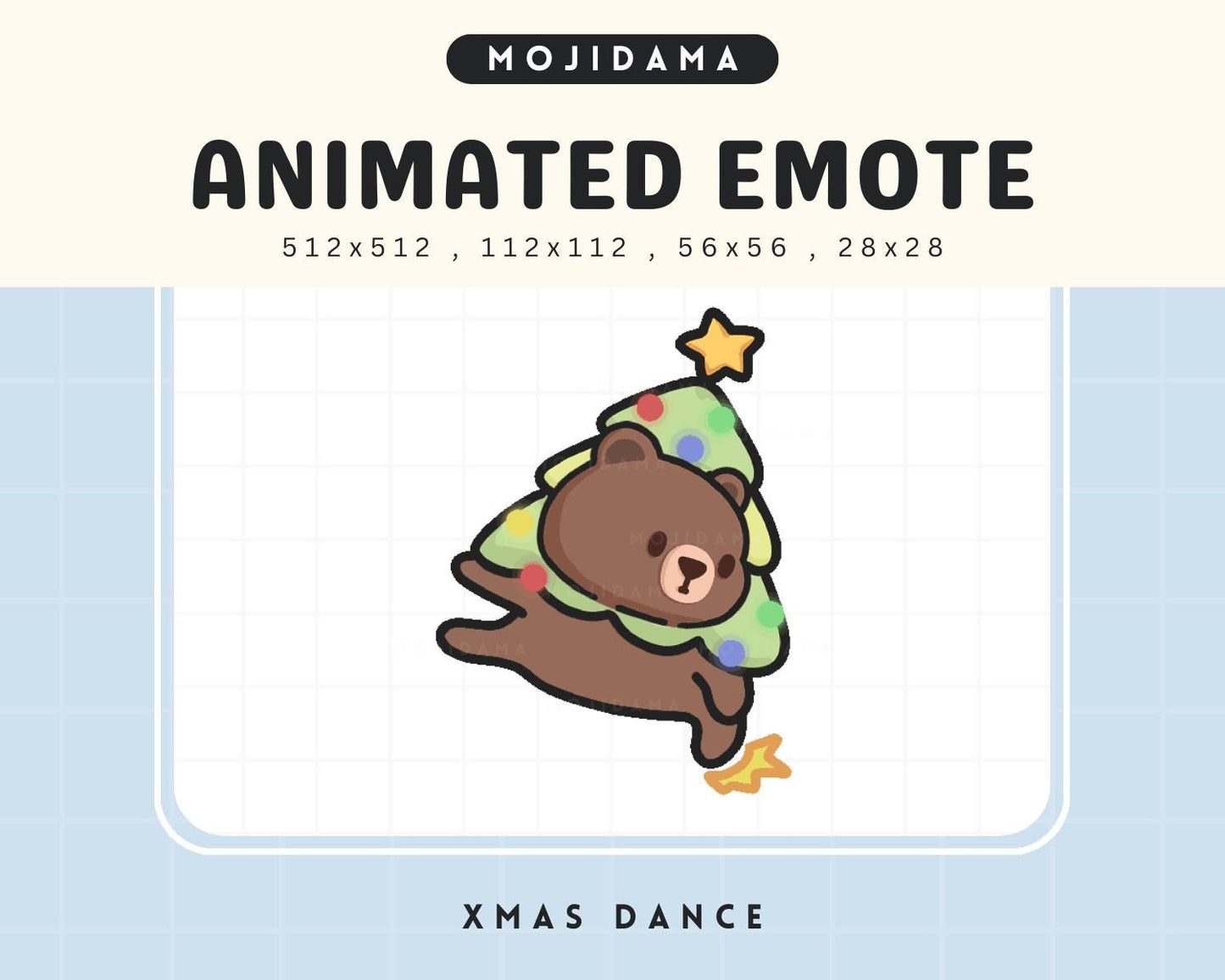 Christmas Bear Twitch Emote: Santa Dancing Chibi (Animated Digital File)