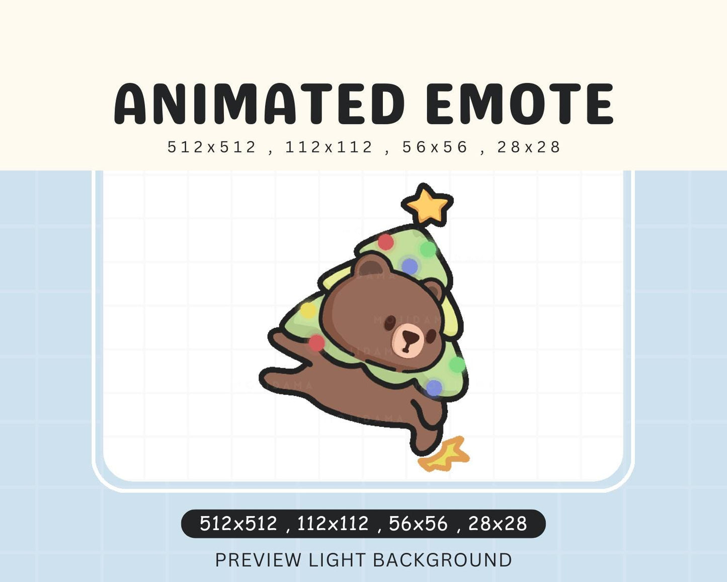 Christmas Bear Twitch Emote: Santa Dancing Chibi (Animated Digital File)