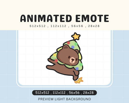 Christmas Bear Twitch Emote: Santa Dancing Chibi (Animated Digital File)