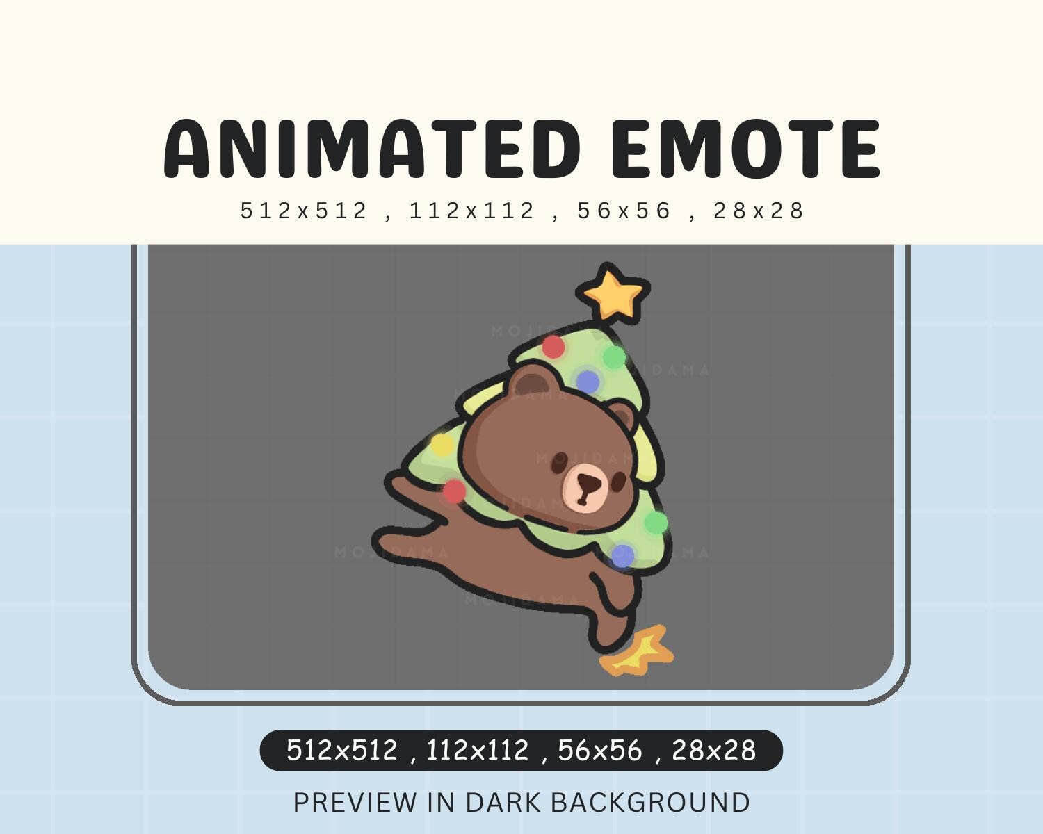 Christmas Bear Twitch Emote: Santa Dancing Chibi (Animated Digital File)