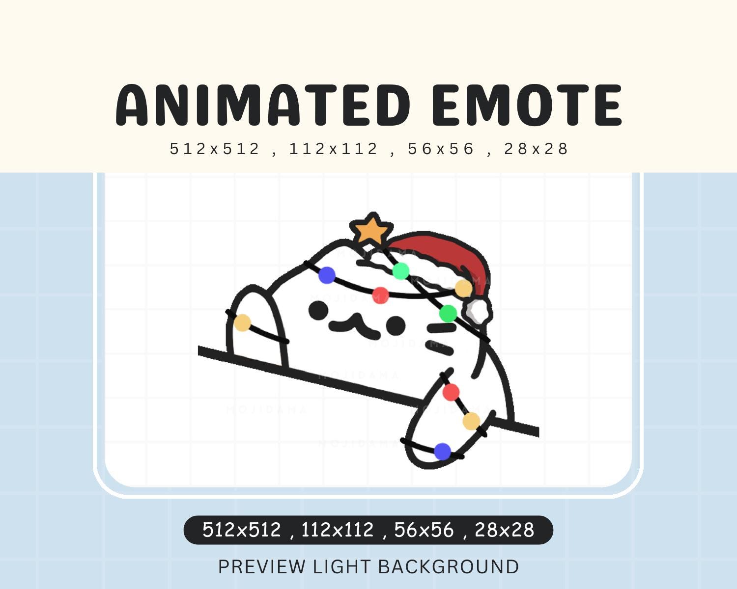 Kitty Bongo Animated Xmas Kawaii Emote