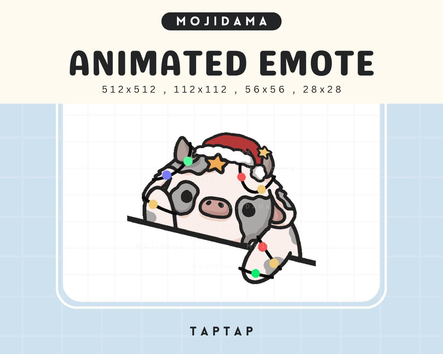 Cow Emotes Twitch Animation Highland Cattle Santa Bongo Cat Christmas Farm Animated