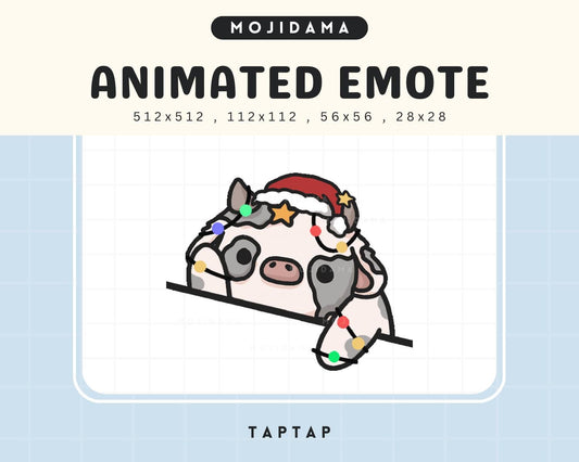 Cow Emotes Twitch Animation Highland Cattle Santa Bongo Cat Christmas Farm Animated