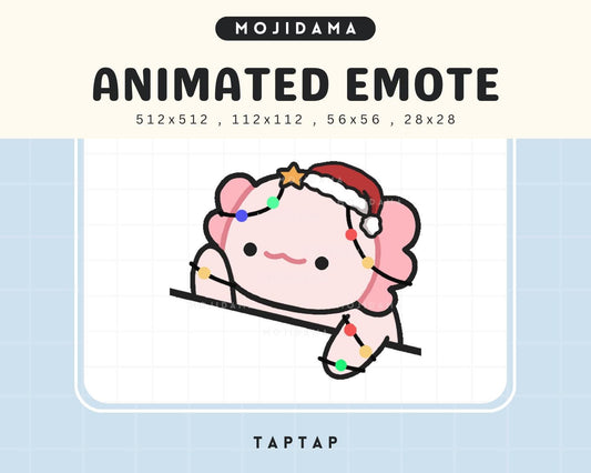 Axolotl Emotes Animation Twitch Dragon Pink Santa Cute Bongo Cat Christmas Animated