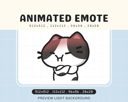 Black White Chibi Kitten Cute Kitty Angry Animated Kawaii Emote
