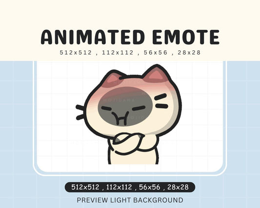 Grumpy Kitty Angry Chibi Kitten Cute Animated Kawaii Emote