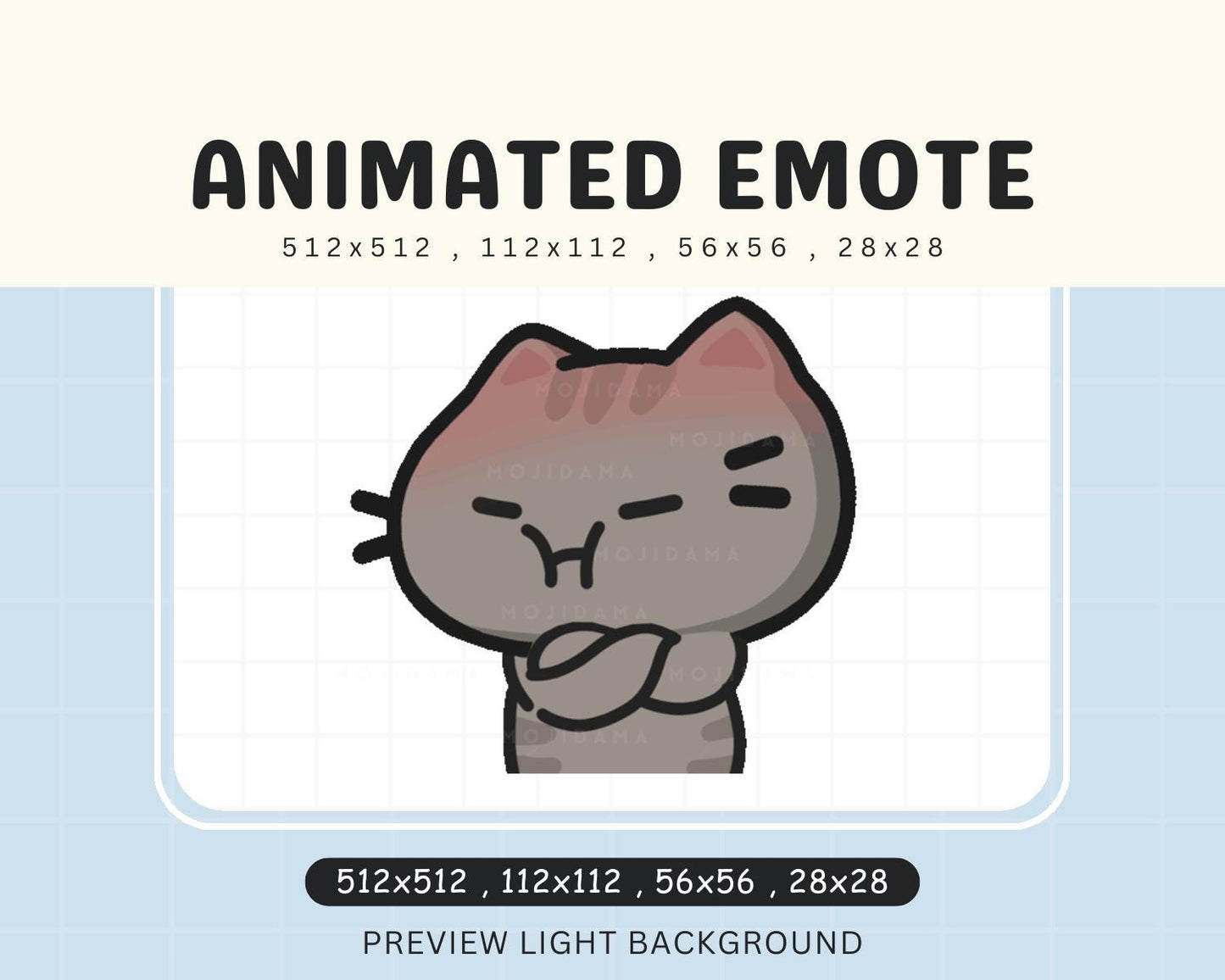 Angry Chibi Kitten Cute Animated Kawaii Emote