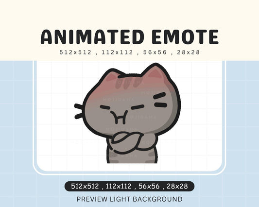 Angry Chibi Kitten Cute Animated Kawaii Emote