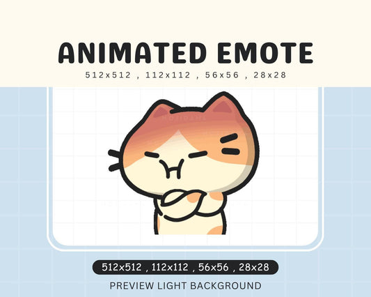 Orange Cream Kitty Angry Chibi Kitten Cute Animated Kawaii Emote