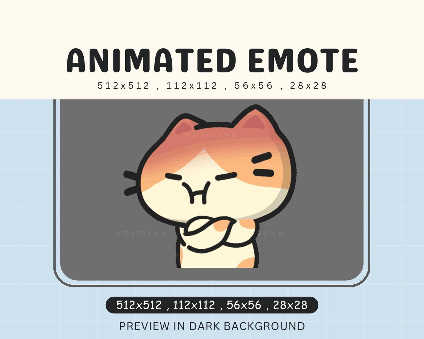 Grumpy Animated Kawaii Emote Vtuber Streamer Live Streaming Discord