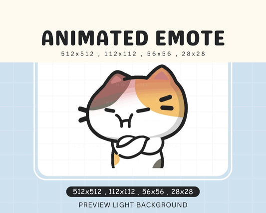 Orange Black White Kitty Angry Chibi Kitten Cute Animated emot