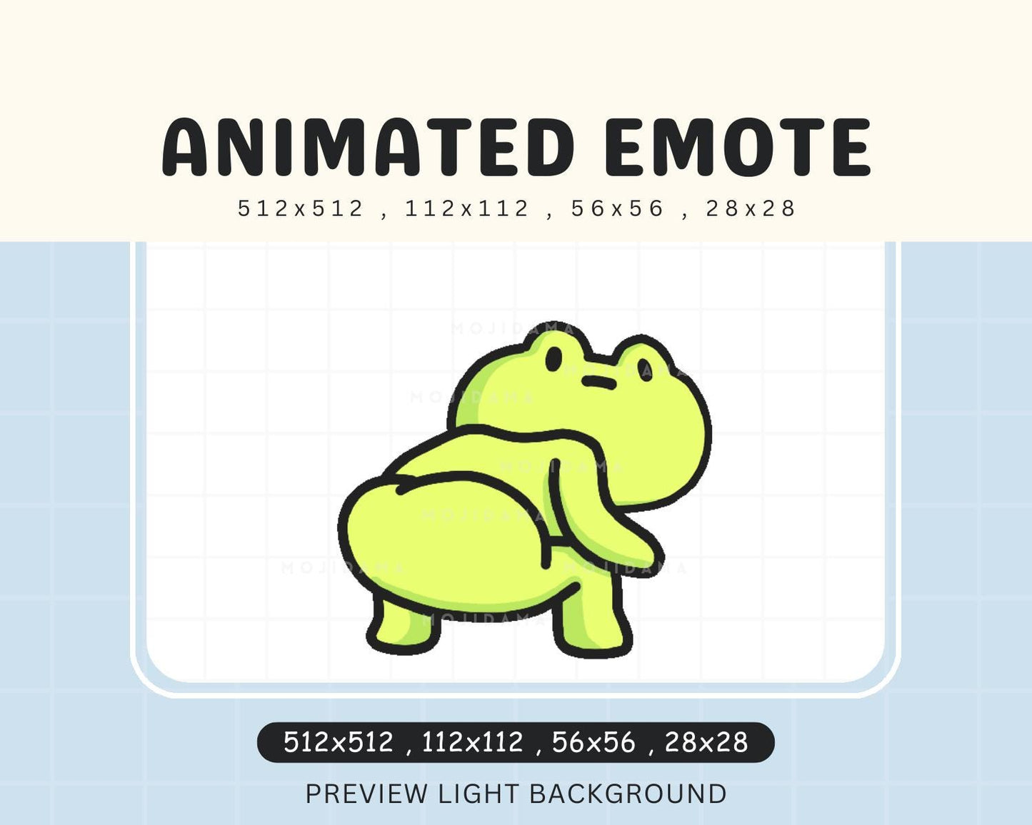 Cute Chibi Frogs Toad Twerk Animated Kawaii Emote