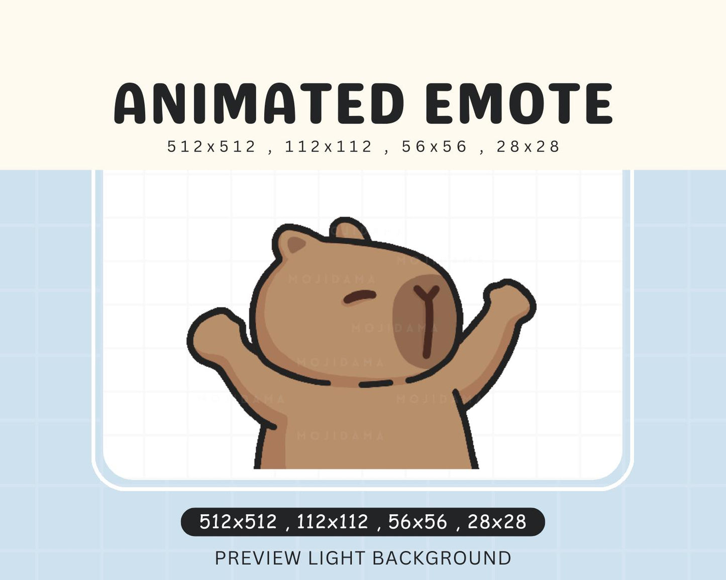 Cute Chibi Animated Capy Bara Kawaii Emote