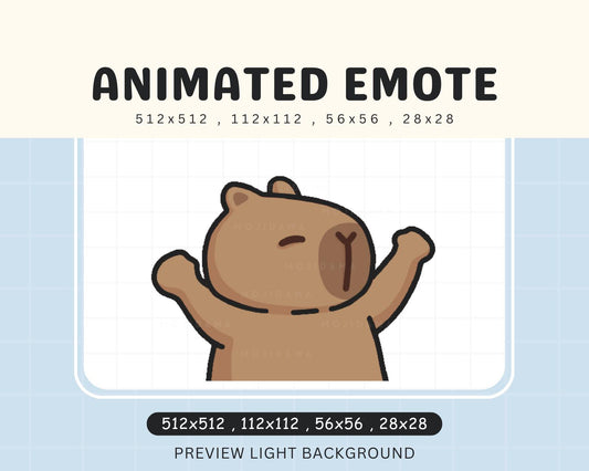 Cute Chibi Animated Capy Bara Kawaii Emote