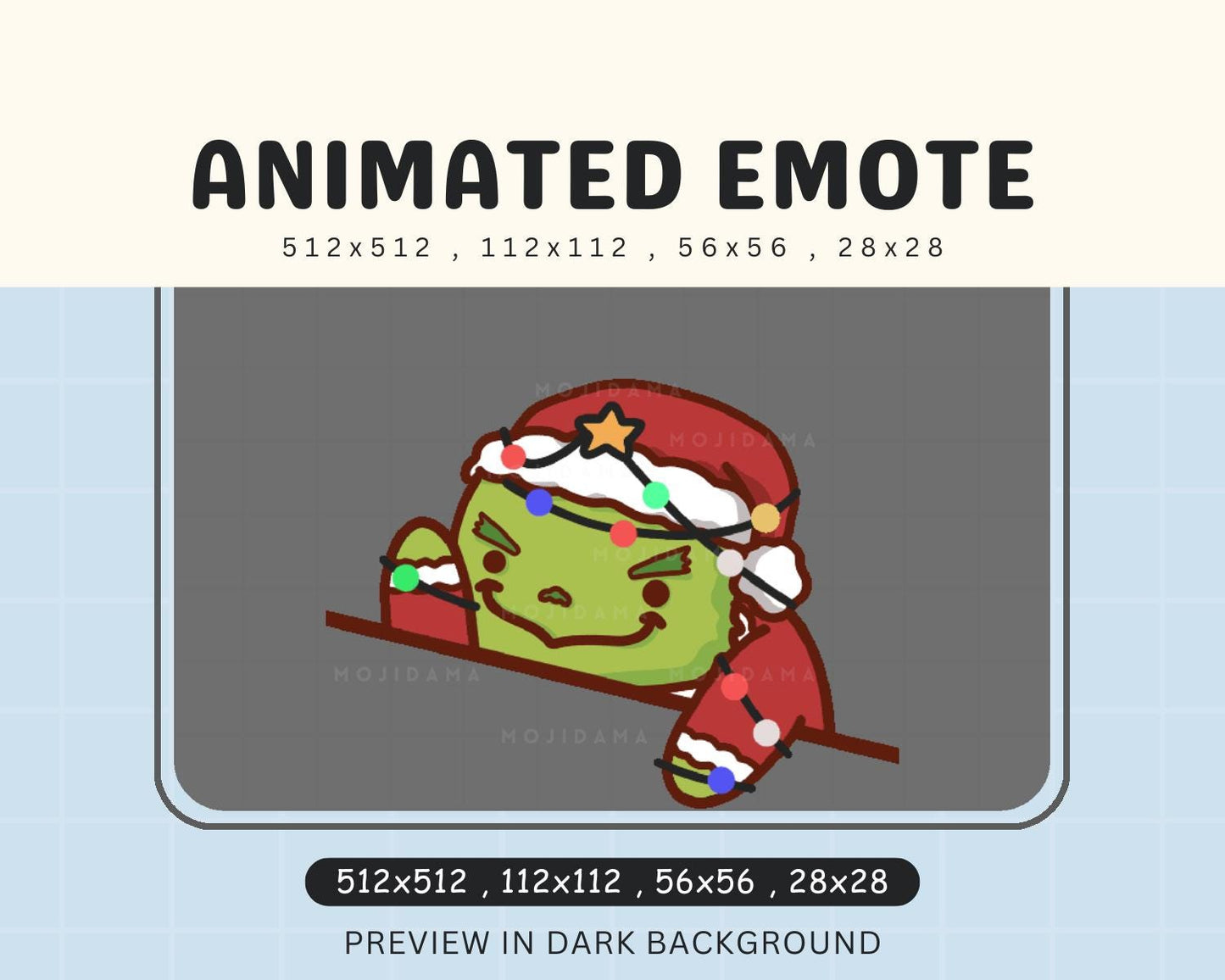 Animated Grinch Twitch Emote: Chibi Bongo Cat For Livestreaming Twitch Kick Youtube Discord