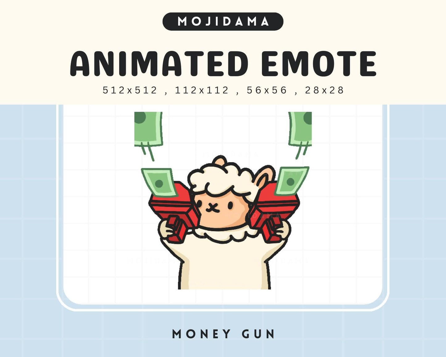 Alpaca Twitch Emotes Animation Money Rich