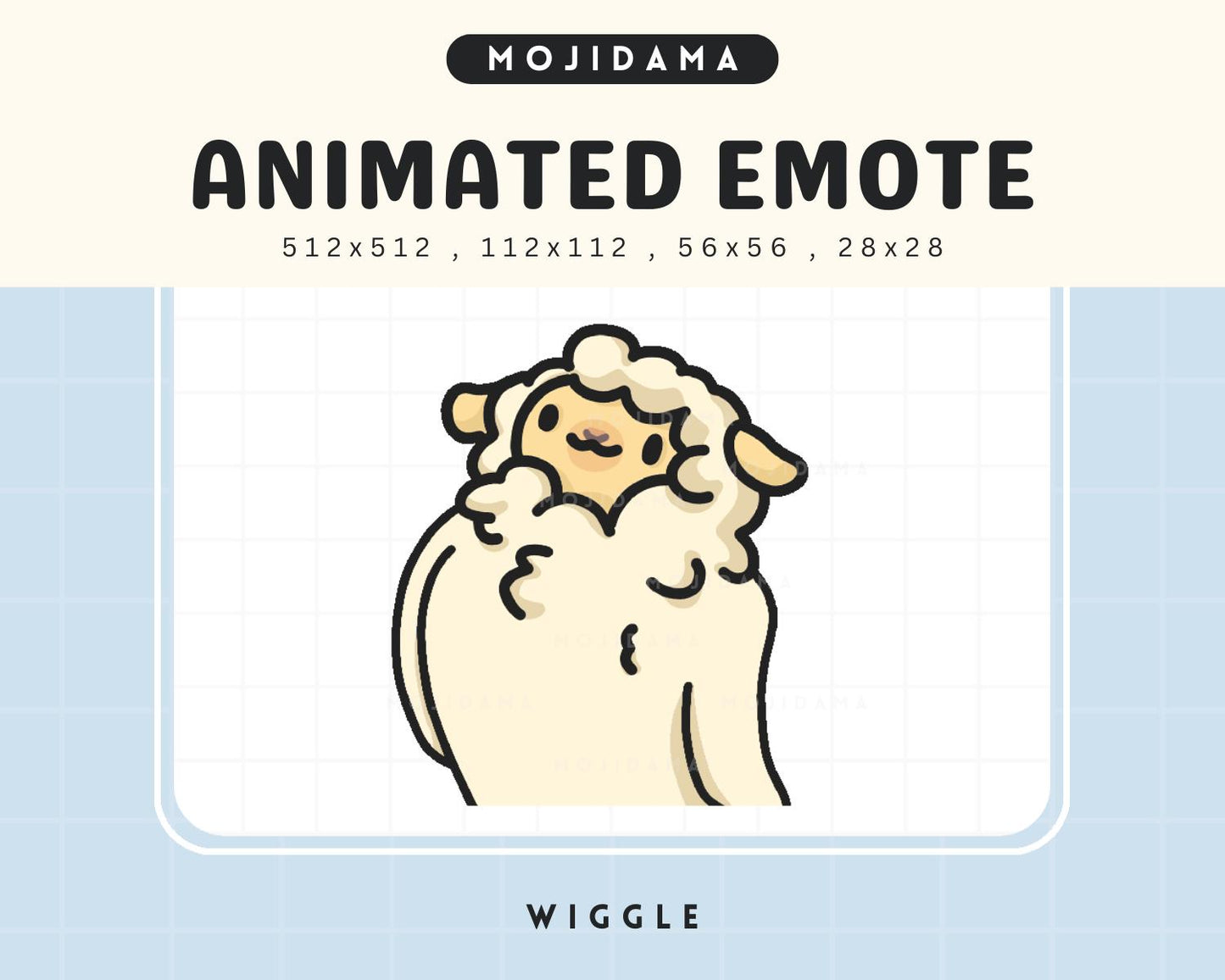 Cute Chibi Animated Emot Kawaii Wiggling Sheeps Emote