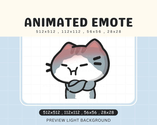 Angry Chibi Kitten Cute Animated Kawaii Emote