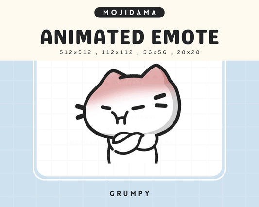 White Cat Emotes Twitch Animation