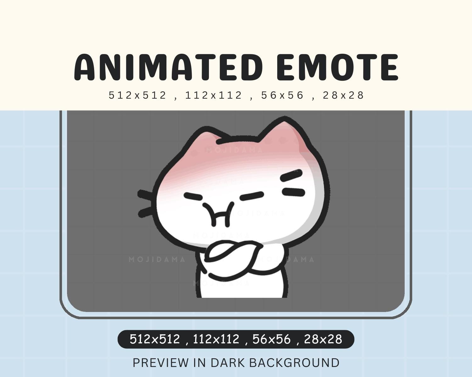 Animated Kawaii Emote Vtuber Streamer Live Streaming Youtube Discord Cat