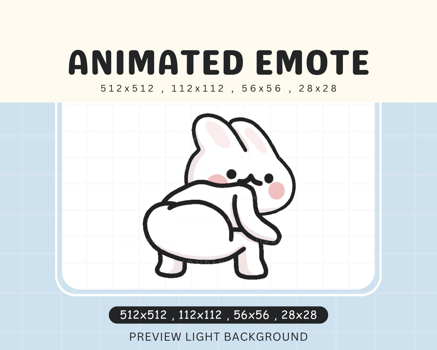 Cute Chibi Twerk Rabbit Animated Kawaii Emote Vtuber