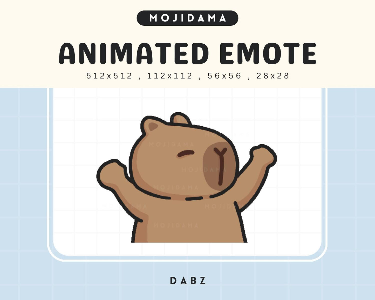 Dabz Capybara Twitch Emotes Animation