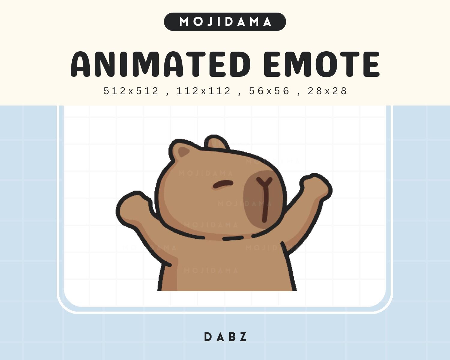 Dabz Capybara Twitch Emotes Animation