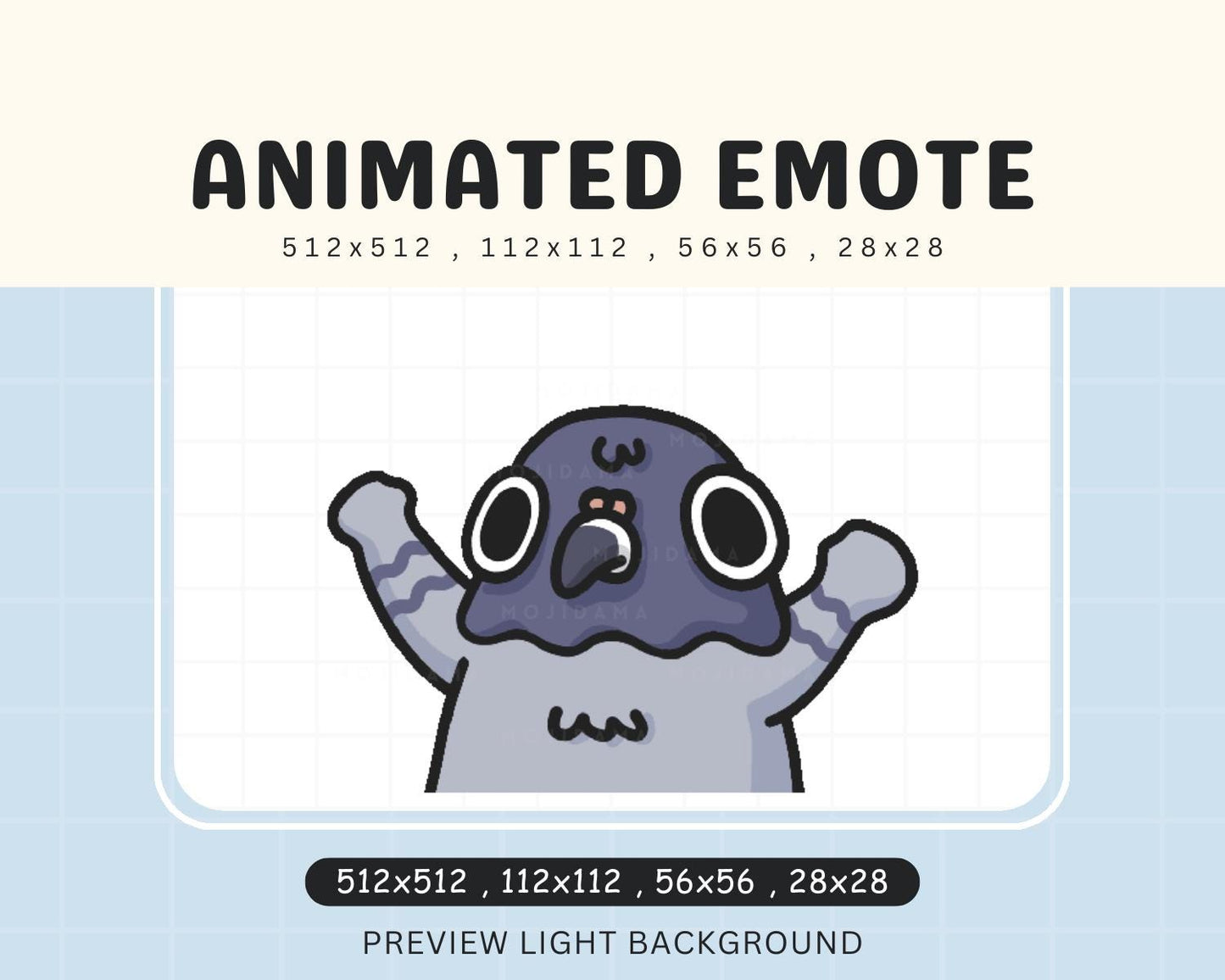 Animated Pigeons Bird Kawaii Emote Vtuber