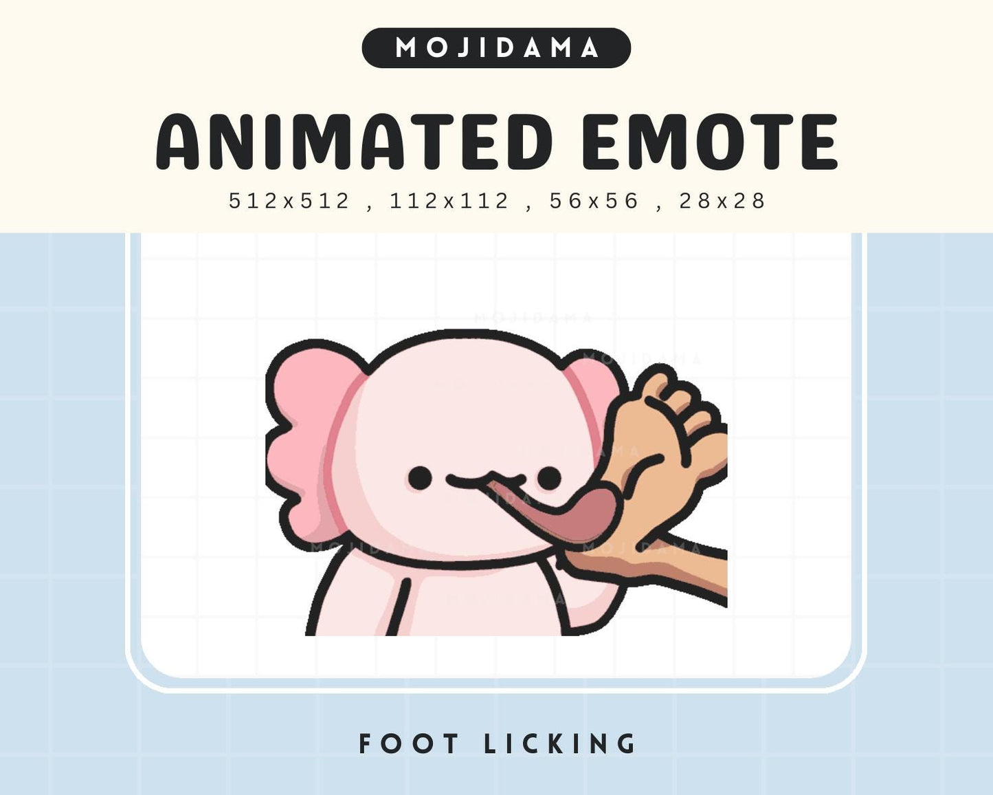 Axolotl Twitch Animated Emotes Foot Licking