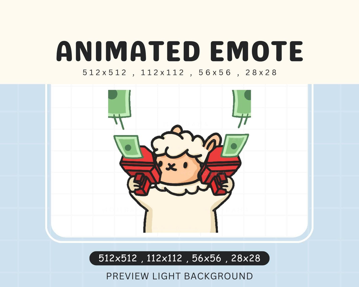 Cute Chibi Animated Cash Gun Kawaii Emote