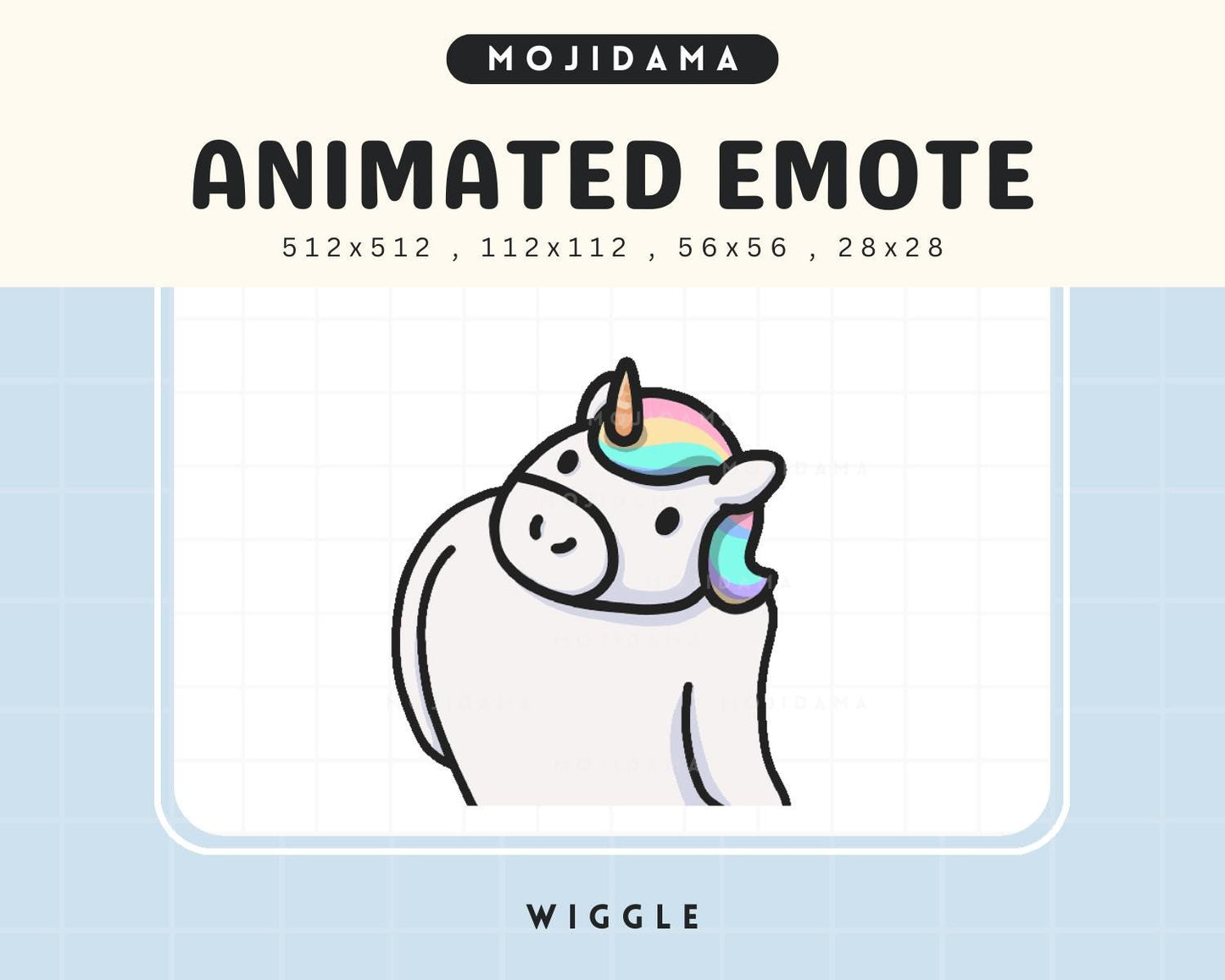 Unicorn Animated Twitch Emotes Wiggle
