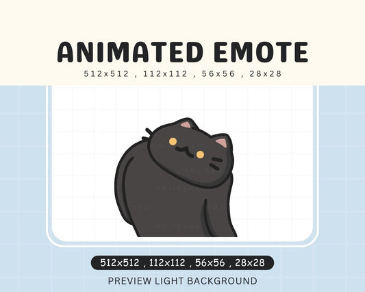 Black Cat Twitch Emotes Animation Wiggle Cute Chibi Animated Emot Kitty Kawaii Wiggling Emote Kitten Vtuber Streamer Live Discord Kick Emot