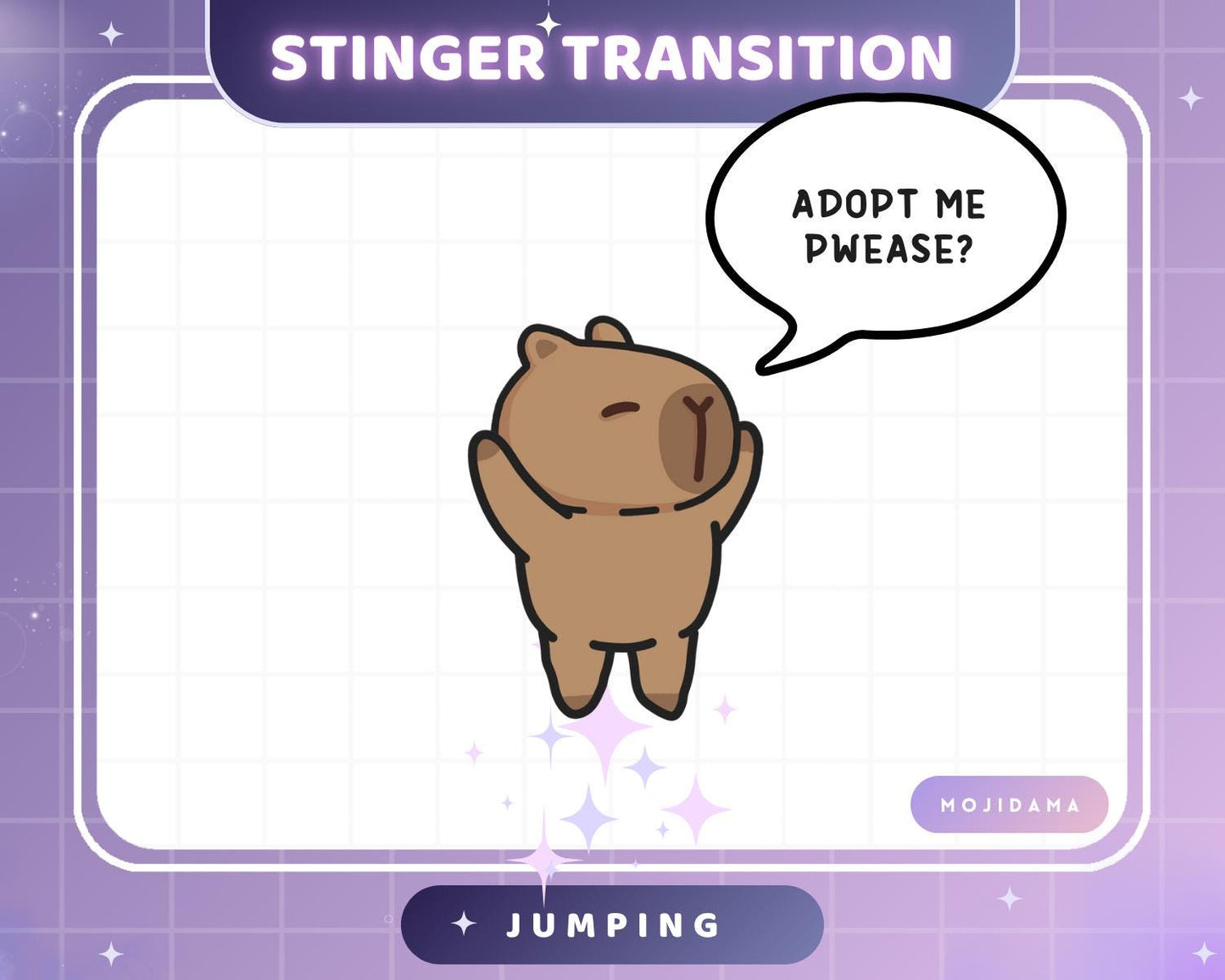 Capybara Jumping Twitch Transition Stinger Obs Streamlabs Cute Jump Animation Gaming Switch Change Scene Screen Funny Vtuber Kick Youtube